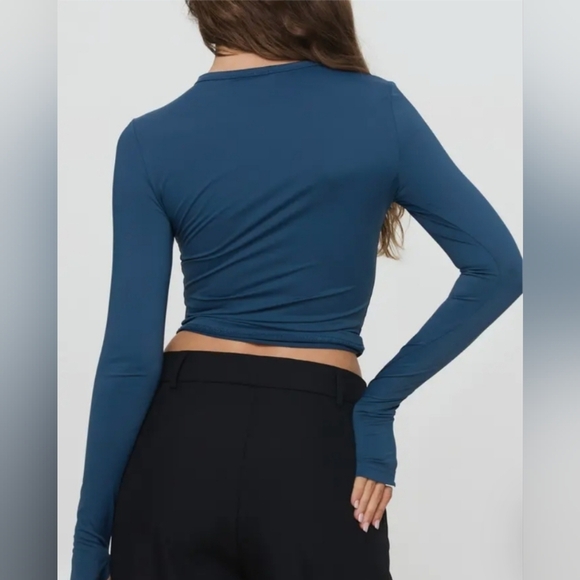 Princess Polly Farro Long Sleeve Top, Color Navy Size 10 - Picture 2 of 15